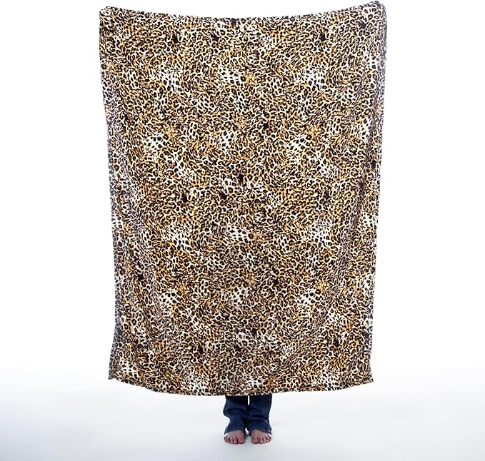 CARSTENS, INC. Travel Blanket, Premium Compact 2-in-1 Airplane Blanket/Pillow, Leopard Print