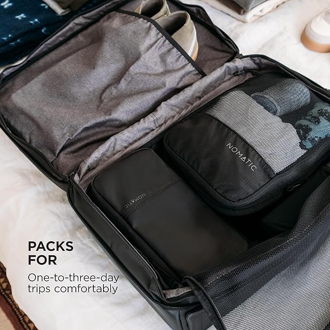 NOMATIC 20L Travel Pack - Mens Travel Backpack - Expandable to 30L - Water Resistant Daypack - TSA-Ready - Lightweight Business Traveling Backpack for Men - 16" Laptop Compartment