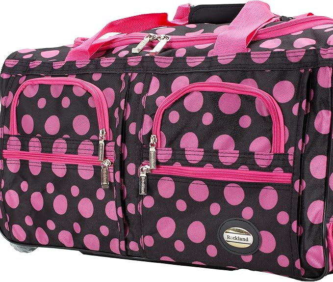 Rockland Rolling Duffel Bag, Black, 22"