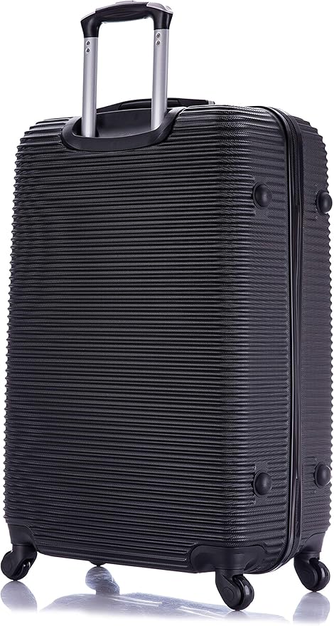 InUSA ROYAL Hardside Spinner Luggage with Ergonomic Handles | Spacious Travel Suitcase with Four Spinner Wheels and Studs | 28 Inch Large Hardside Spinner Luggage | Black