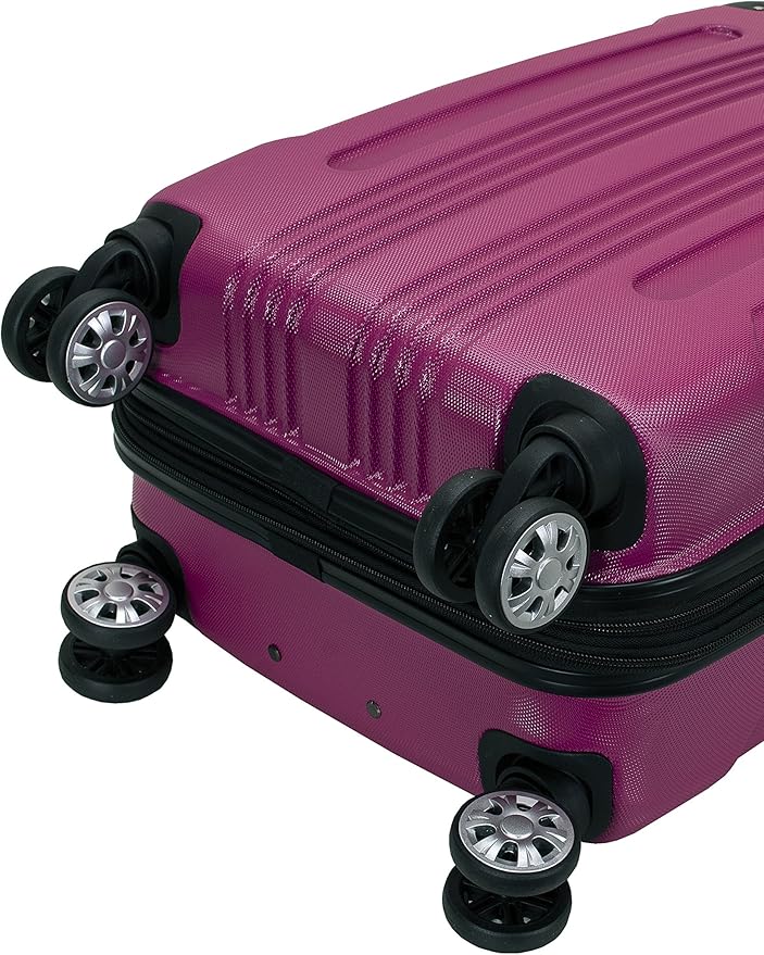 Rockland London Hardside Spinner Wheel Luggage, Magenta, Carry-On 20-Inch