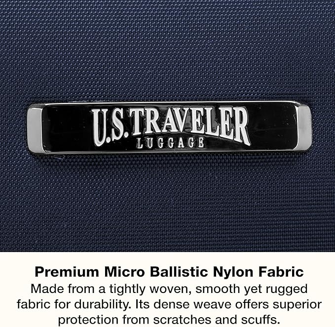 U.S. Traveler Anzio Softside Expandable Luggage with Spinner Wheels, Navy, 26-Inch Medium