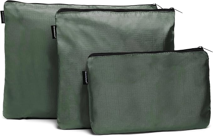 Brookstone Packing Cubes - 6 Piece Compression Packing Cubes for Travel Essentials - Luggage Sets Cube Storage Organizer Bags, Size One Size, Olive