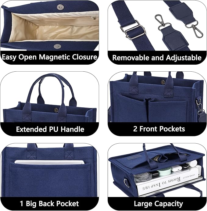 ZHMO Canvas Tote Bag for Women,Women's Bags Crossbody Bags Work Laptop Tote Bag Large Handbags Purse for Travel Nurse Teacher