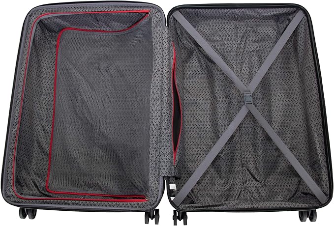 Kenneth Cole Reaction Flying Axis 28" Hardside Expandable 8-Wheel Spinner Check-Size Luggage, Silver