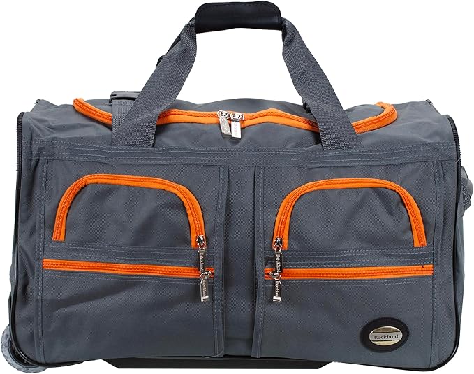 Rockland Rolling Duffel Bag, Black, 22"