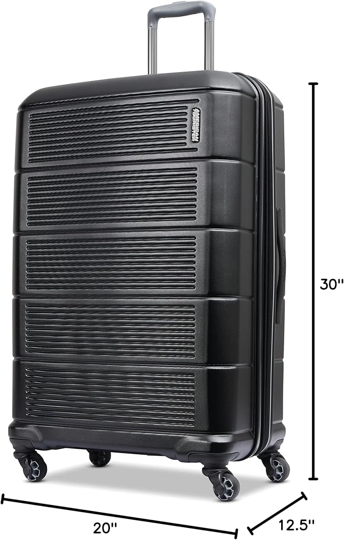 American Tourister Stratum 2.0 Expandable Hardside Luggage with Spinner Wheels, 28" SPINNER, Jet Black