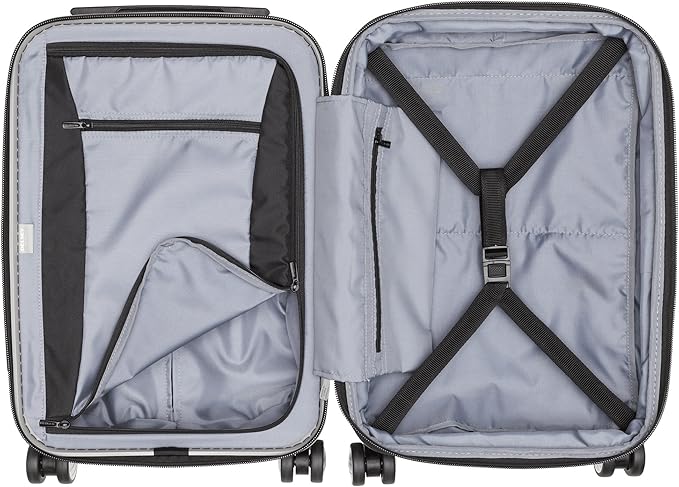 DELSEY PARIS Titanium Hardside Expandable Luggage with Spinner Wheels Carry-On Luggage, Silver, Carry-On 19 Inch