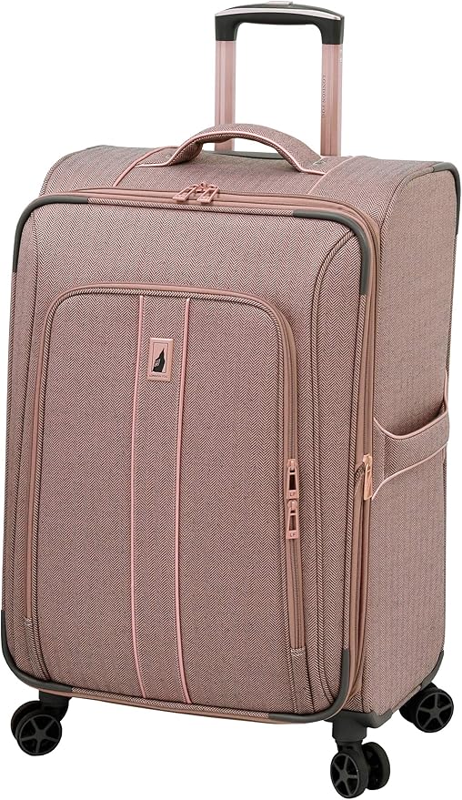 London Fog Newcastle 24 8-wheel Spinner, Rose Charcoal Herringbone