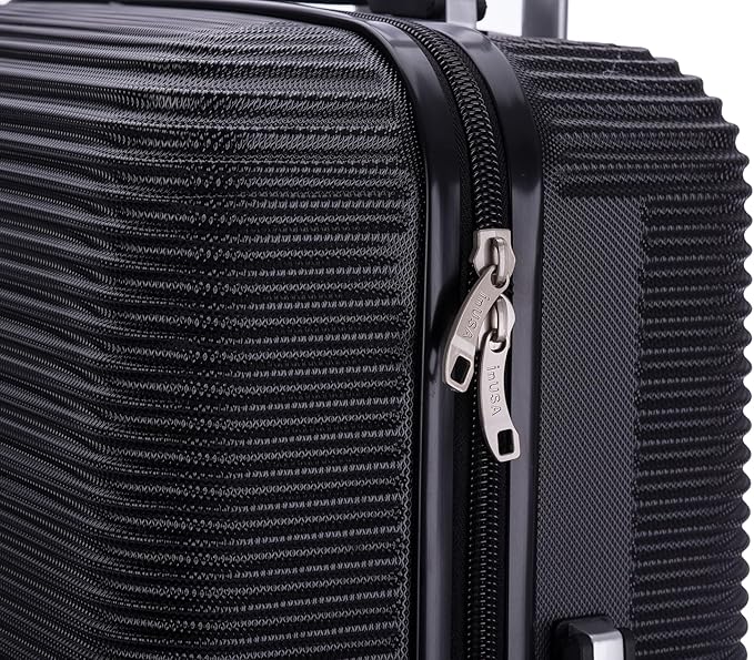 InUSA ROYAL Hardside Spinner Luggage with Ergonomic Handles | Spacious Travel Suitcase with Four Spinner Wheels and Studs | 28 Inch Large Hardside Spinner Luggage | Black