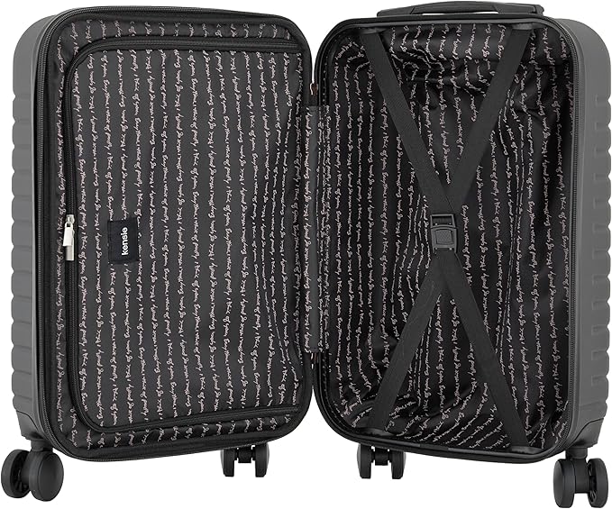 kensie 22" Graceful Hardside Carry-On Luggage, Black