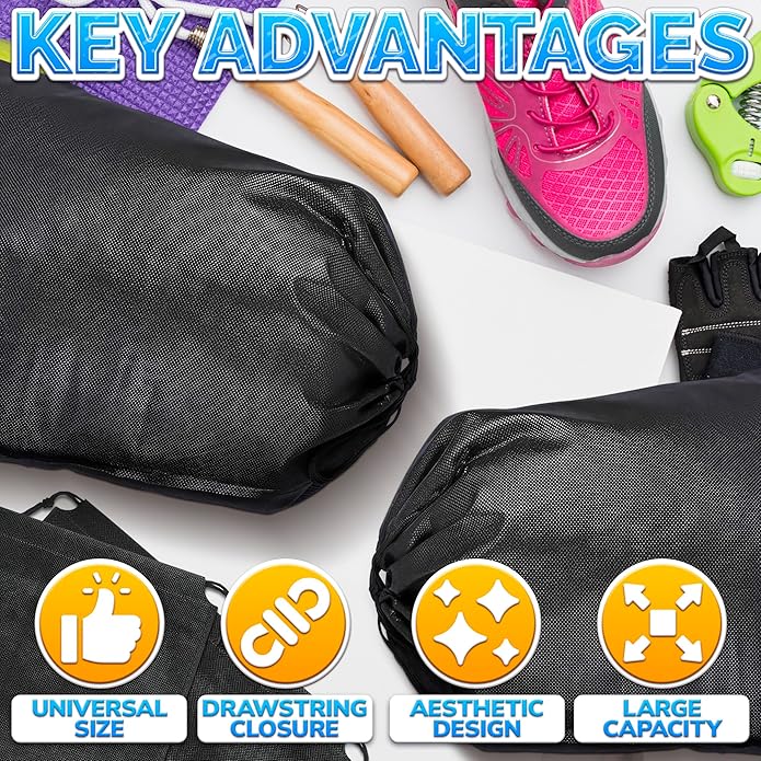 10 Pcs Travel Shoe Bags for Packing in Suitcase – 15.75” x 11.80” Lightweight Breathable Drawstring Shoe Bags for Storage – Dust-Proof Organizer for Sneakers, Heels, Sandals, Gym and Dance Shoes