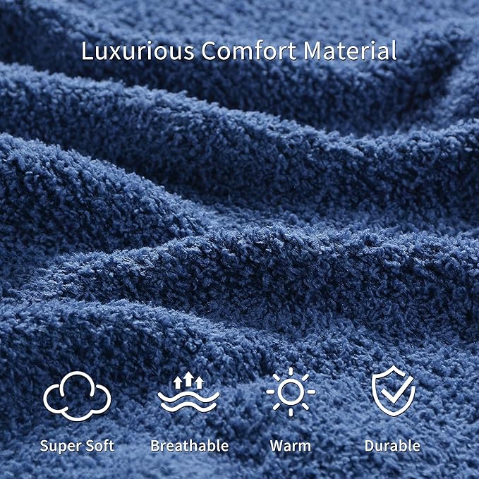 JOOJA Wearable Blanket Super Soft Feather Yarn Blanket Shawl with Pockets Fuzzy Throw Blanket TV Blanket for Adults Teens