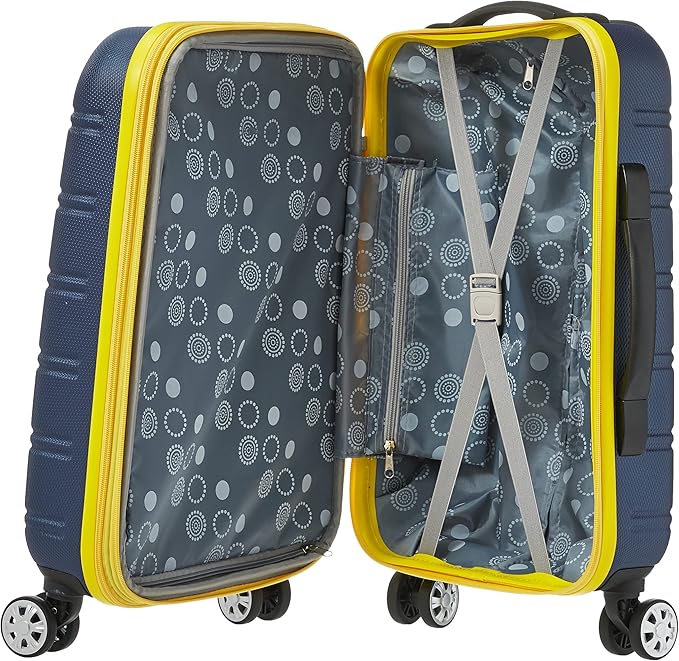 Rockland Melbourne Hardside Expandable Spinner Wheel Luggage, Navy, Carry-On 20-Inch