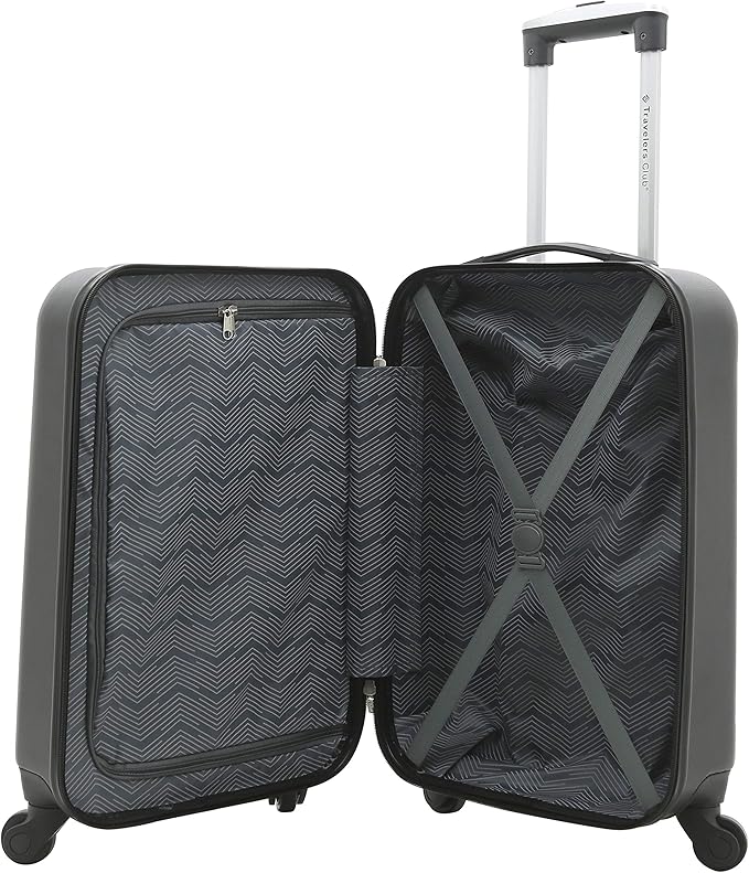 Travelers Club Cosmo Luggage, Black-2 Piece Set (28"/20")