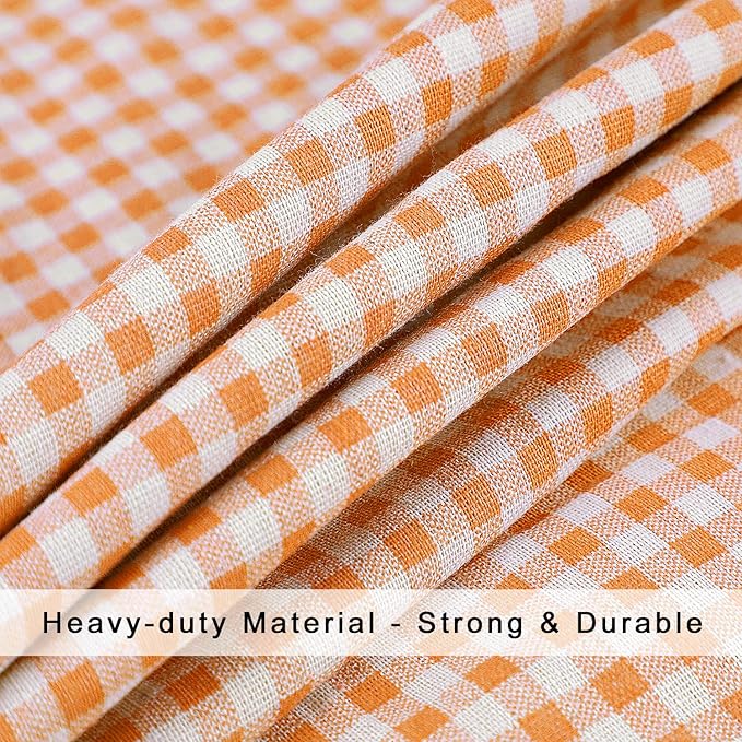 Extra Large Laundry Bag with Drawstring and Handle, Heavy Duty Travel Dirty Clothes Bag for Laundromat and Household, Durable Rip-Stop Laundry Hamper Liner, 28 x 40 Inch, Check Orange