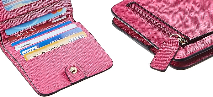 Toughergun Women’s Small Slim Leather Wallet with RFID Protection, Compact Bifold Mini Purse with Clear ID Window