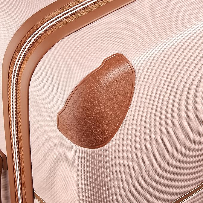 DELSEY PARIS Chatelet Air 2.0 Hardside Luggage with Spinner Wheels, Blush Pink, Checked-Large 28 Inch