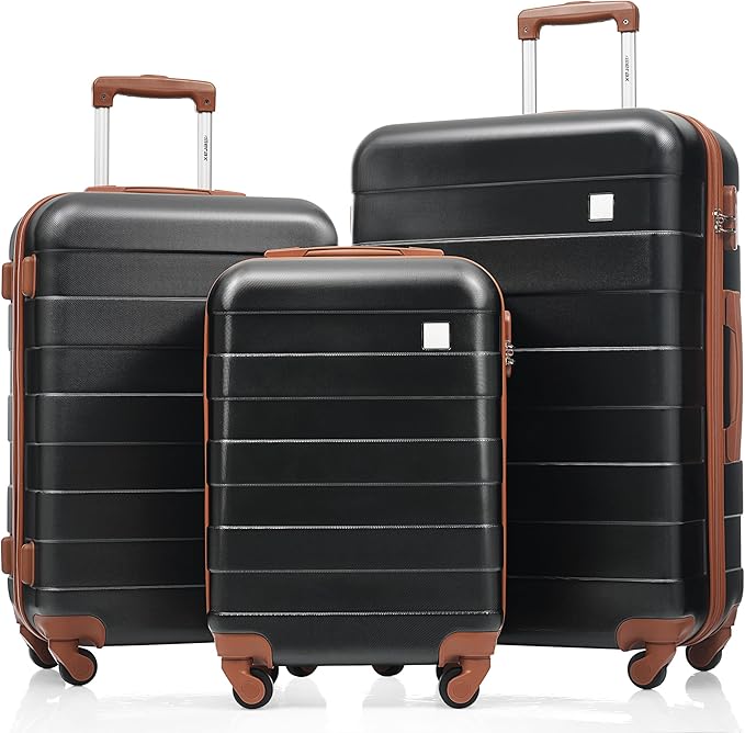 Merax 3 Piece ABS Hardshell Luggage Sets Spinner Wheel Suitcase TSA Lock Suit Case