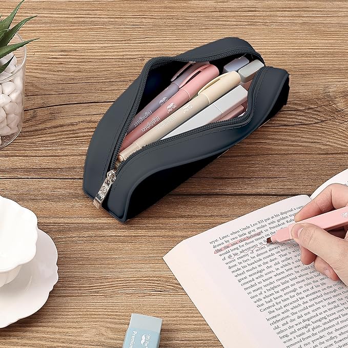 Mr. Pen- Silicone Pencil Case, Black Pencil Pouch, Pencil Case Small, Pencil Pouch Aesthetic