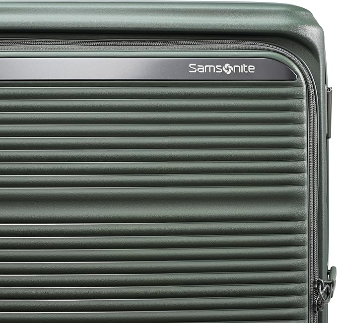 Samsonite Paralux Large Checked Luggage - Innovative Design - Quick Access Front Pocket - Dual Suspension Wheel Technology - TSA Lock - Expandable - Includes Removable Packing Cubes - Olive