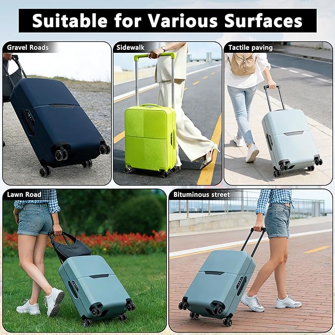 8 Pcs Upgraded Luggage Wheel Covers, Suitcase Protector, Wear-Resistant Anti-Noise Silicone Wheel Covers for 2-2.4” Spinner Wheels, Travel Accessories for Carry On Luggage (Black, Small)