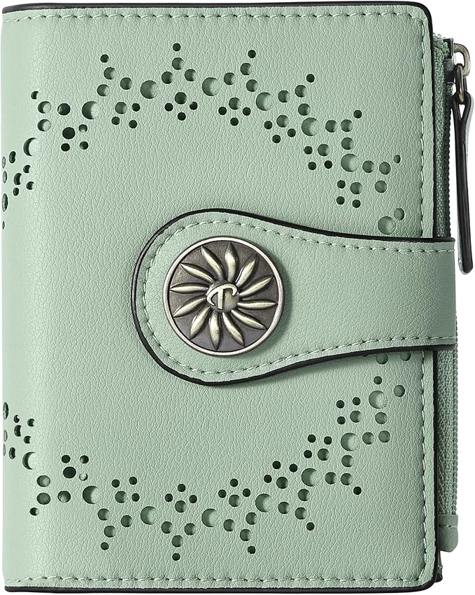 Tipmile Small Wallet for Women Bifold RFID Blocking Card Holder Leather Wallets with Zipper Coin Pocket
