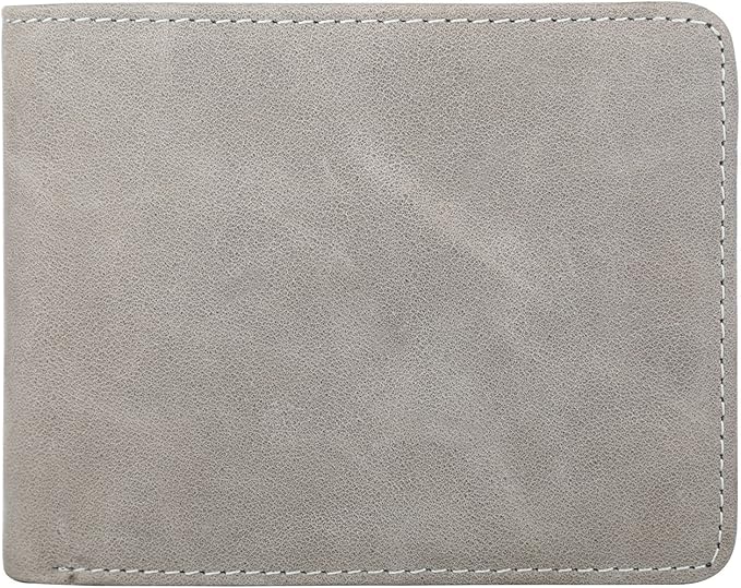Wallet for Men-Genuine Leather RFID Blocking Bifold Stylish Wallet With 2 ID Window