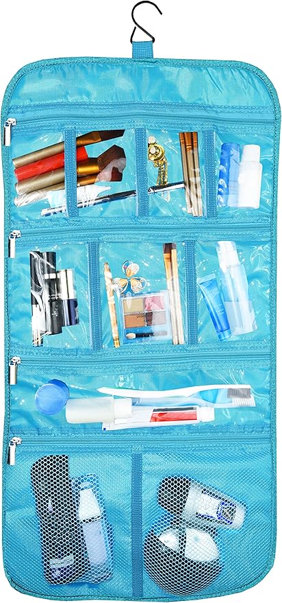 Freegrace Premium Hanging Toiletry Bag for Travel - Cosmetic, Jewelry, Toiletry, Makeup & Accessory Storage Organizer Bag, Large Size for Women & Men
