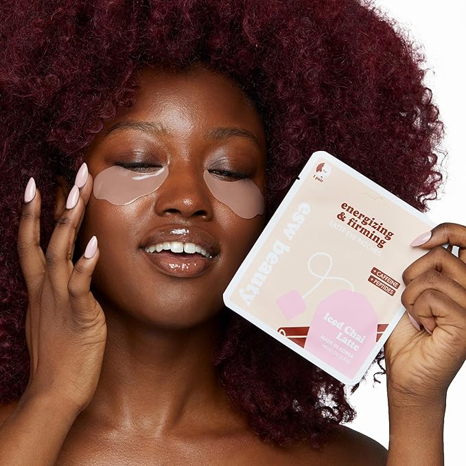 ESW Beauty Iced Chai Latte Under Eye Patches (5-Pack) – Energizing & Firming - Soothing with Chai, Caffeine & Peptides for Tired Under Eyes & Dark Circles