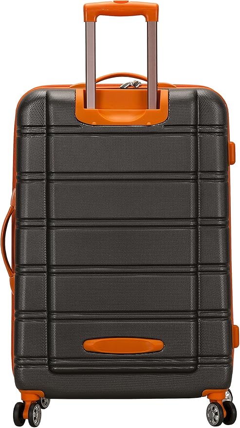 Rockland Melbourne Hardside Expandable Spinner Wheel Luggage, Charcoal, Checked-Large 28-Inch