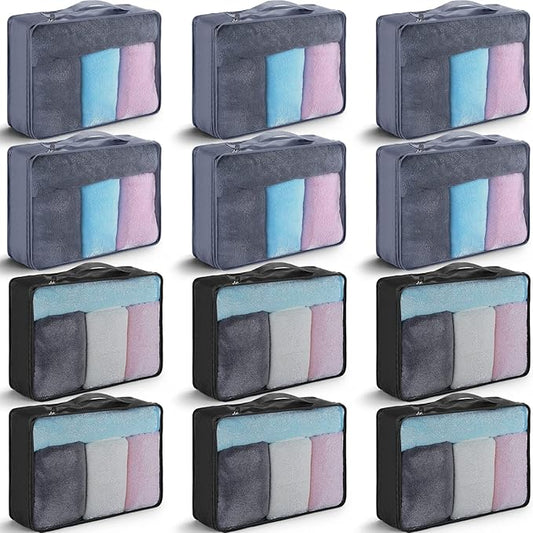 Tudomro 12 Pcs Large Packing Cubes Luggage Organizers for Suitcase Mesh Travel Organizer Bags Travel Packing Organizers for Traveling Camping Hiking