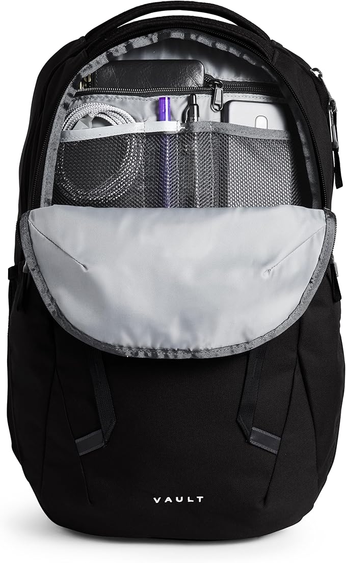 The North Face Women's Vault Everyday Laptop Backpack - Commuter Travel Bag, Water-Repellent, Spacious Main Compartment, TNF Black-NPF, One Size