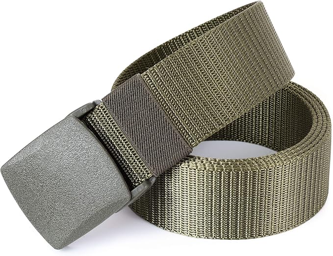 Mile High Life Nylon Web Belt Outdoor Military Belt With TSA Safe Plastic Buckle Belt