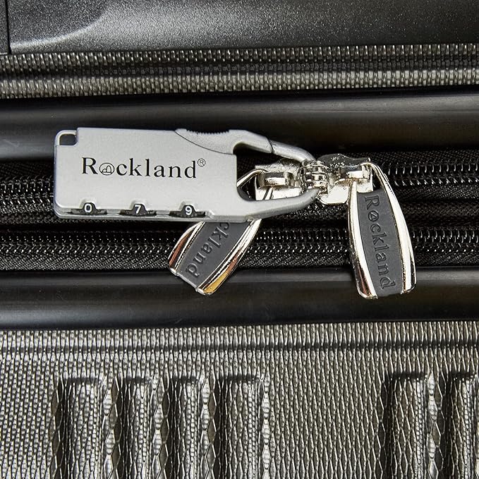 Rockland London Hardside Spinner Wheel Luggage, Grey, Carry-On 20-Inch