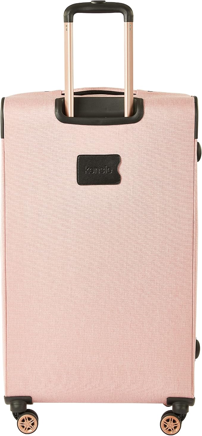 kensie Hudson Softside 3-Piece Spinner Luggage Set, Rose