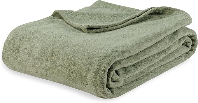 Berkshire Blanket Microfleece Twin Size Bed Blanket Dark Sage Green,Lightweight Soft Breathable Plush Micro Fleece Blanket for Bed Couch Sofa,60x92 Inches