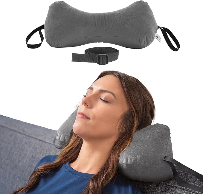 Core Products Sleep Log Bone Shaped Chiropractic Neck and Back Pillow for Cervical Support, Adjustable Firmness, Midsize - Travel or Use at Home, 13" x 6" x 6", 60" Strap