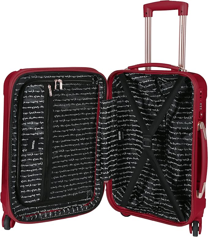 kensie Women's Alma Hardside Spinner Luggage,Expandable, Japanese Carmine Red, 3 Piece Set (20/24/28)