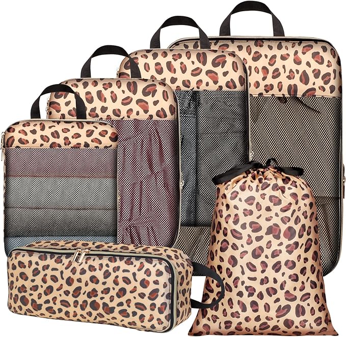 Cambond Compression Packing Cubes for Travel - Lightweight Expandable Travel Bags Luggage Organizers Travel Essentials Compression Cubes for Travel Space Saver for Carry on Suitcases Organizer