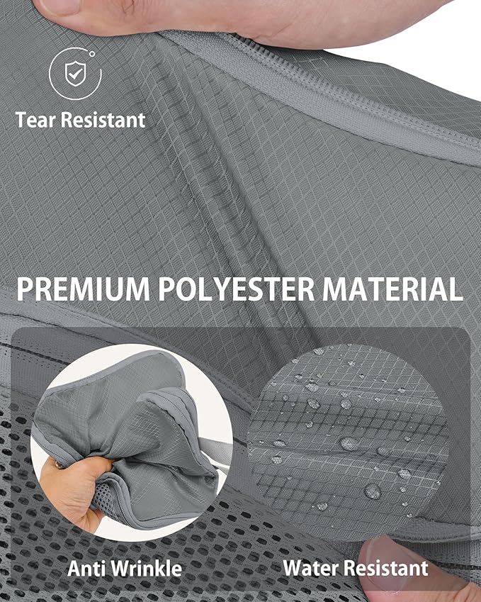 Compression Packing Cubes 8 Sets, Packing Organizers, Extensible Suitcase Organiser Bags, Travel Organizer Cubes for Travel Essentials Grey