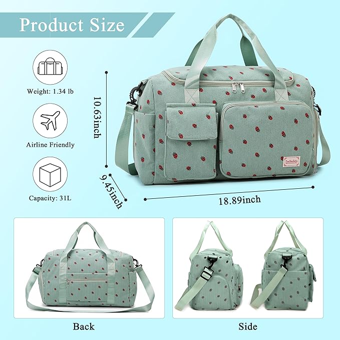 Small Gym Bags for Women, Travel Duffle Bag with Shoes Compartment, 4 in 1 Carry on Weekender Overnight Bag with Dry Wet Separated Pocket, Sport Gym Tote Bag for Yoga, Dance, Swimming, Workout, Ballet