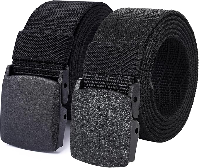Mile High Life Nylon Web Belt Outdoor Military Belt With TSA Safe Plastic Buckle Belt
