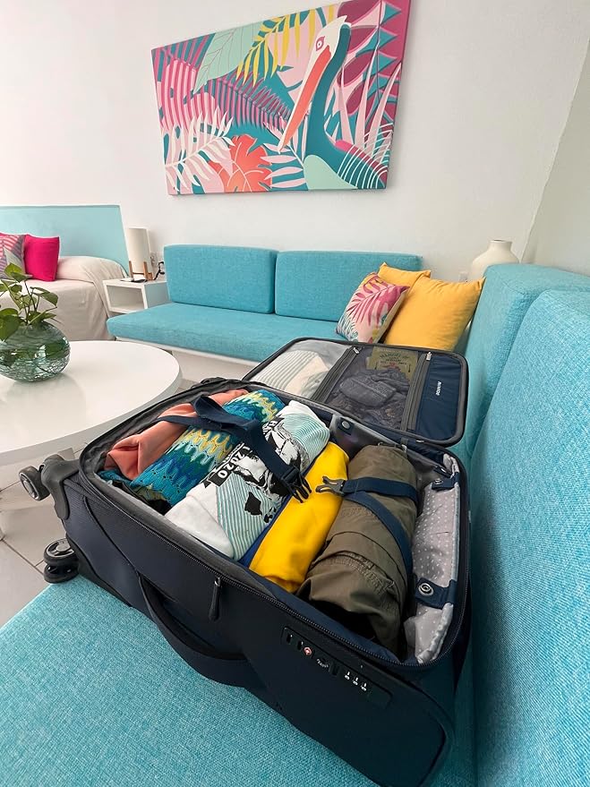 Ricardo Beverly Hills Avalon Softside Carry-On Luggage Made with Sustainable 100% Recycled PET (rPET), Lightweight, Eco-Friendly Travel, Expandable, Dual Spinner Wheels, Storm Blue, 20-inch