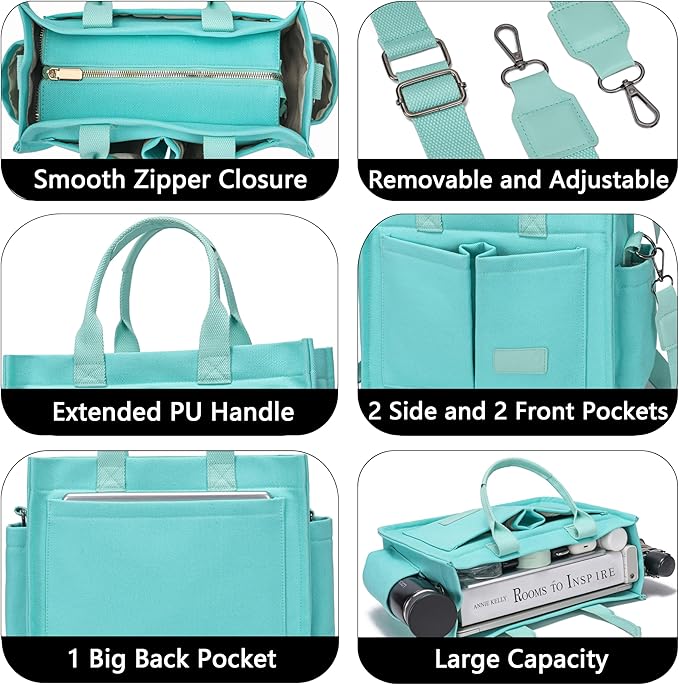 ZHMO Canvas Tote Bag for Women,Women's Bags Crossbody Bags Work Laptop Tote Bag Large Handbags Purse for Travel Nurse Teacher