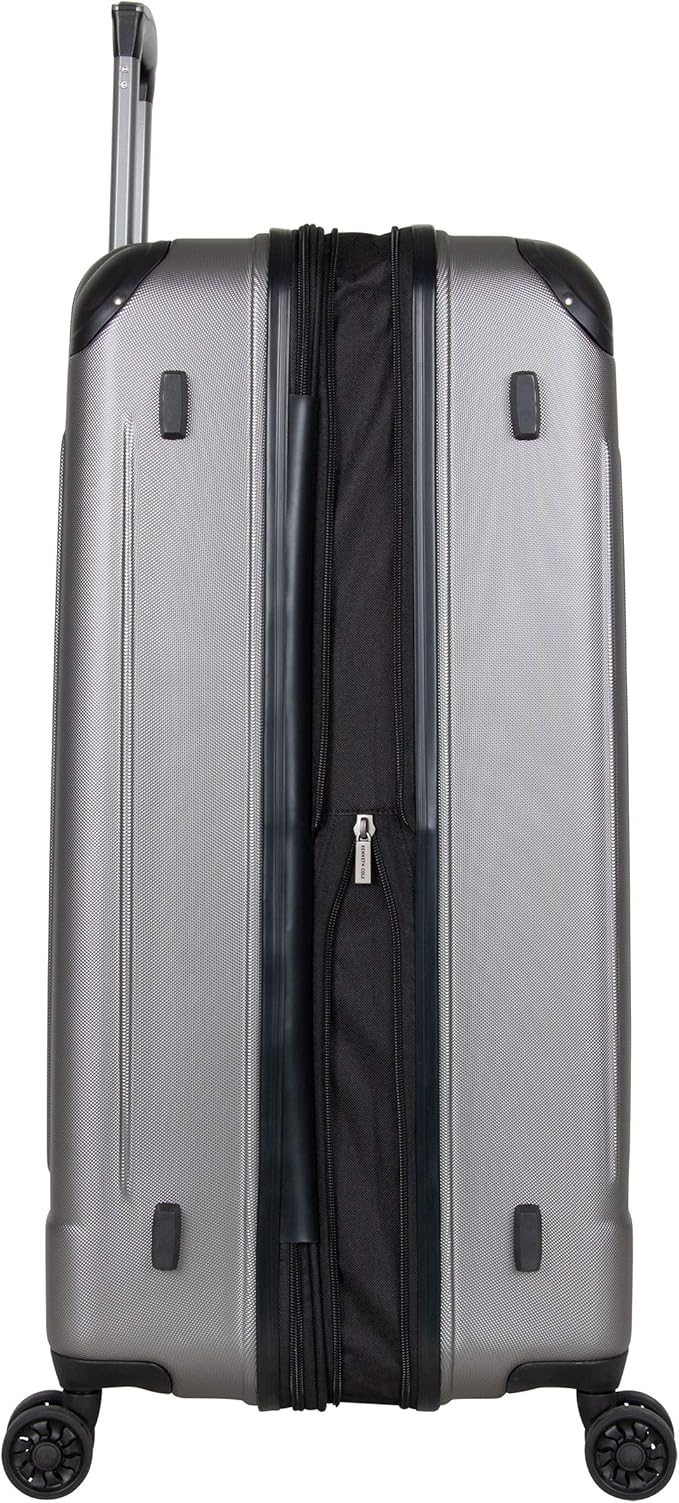 Kenneth Cole Reaction Flying Axis 28" Hardside Expandable 8-Wheel Spinner Check-Size Luggage, Silver