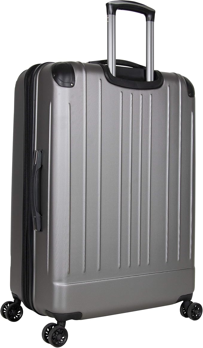 Kenneth Cole Reaction Flying Axis 28" Hardside Expandable 8-Wheel Spinner Check-Size Luggage, Silver