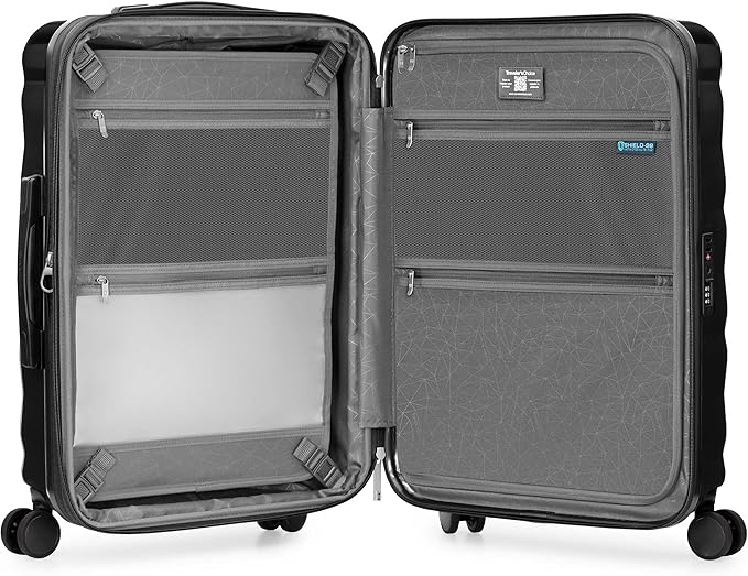 Traveler's Choice Edinburgh II Hardside Spinner Luggage, TSA Lock, Black, 3 Piece Set (21/25/29)