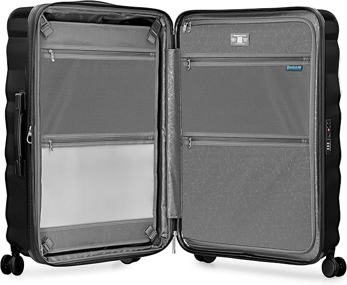 Traveler's Choice Edinburgh II Hardside Spinner Luggage, TSA Lock, Black, 2 Piece Set (21/29)