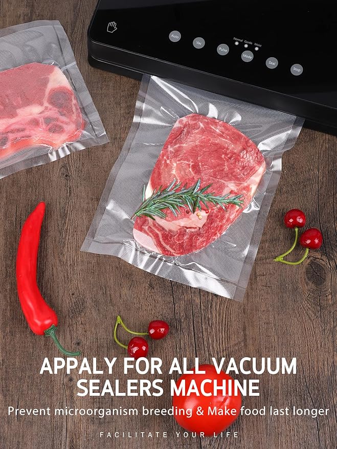 Syntus Vacuum Sealer Bags for Food, 6 Rolls 11" x 16' Commercial Grade Bag Rolls, BPA Free Food Vac Bags for Storage, Meal Prep or Sous Vide